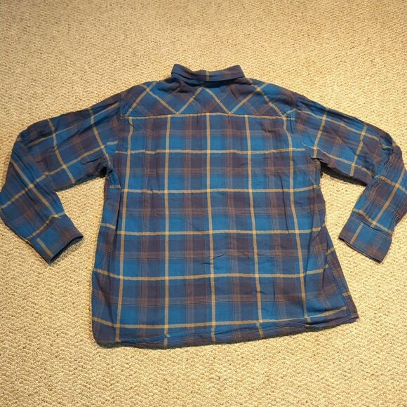 Ariat Retro Fit Pearl Snap Harland Shirt Mens XXL Blue Tan Plaid Western - Picture 4 of 9